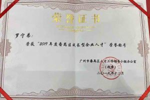 华体会hth·(体育)(中国)官方网站集团罗宁弟董事长荣获“2019年度番禺区成长型企业人才”